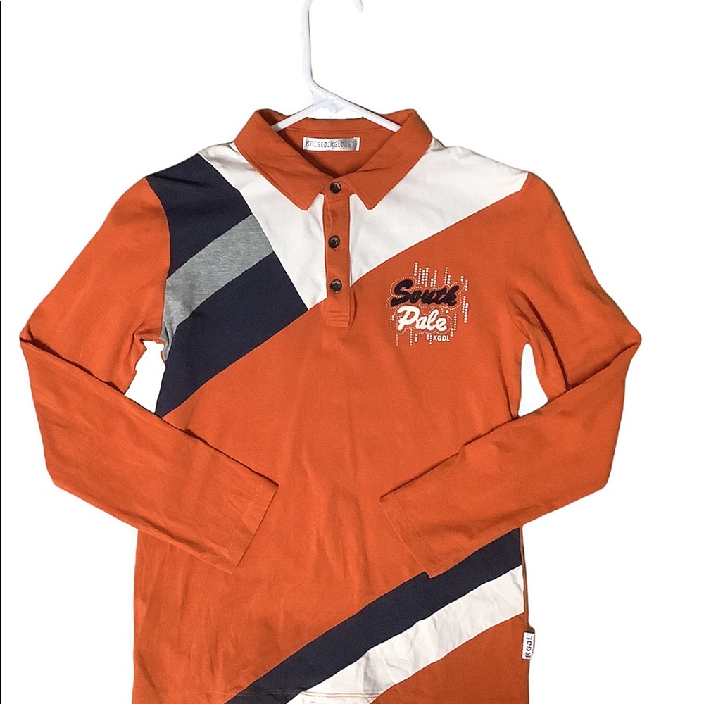 Orange Collared & Buttoned Shirt - Size L (10-12)